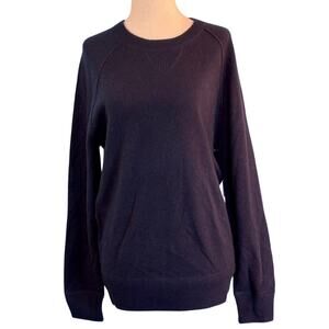 NWT AE American Eagle 100% Cashmere Pullover Sweater Oversized Dark Blue $248 S